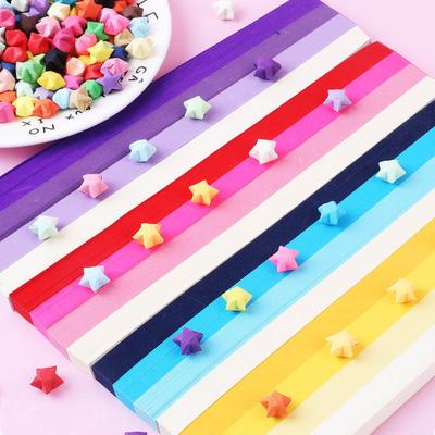 540Pcs/Set Origami Star Paper Solid Color DIY Paper Crafts School Teaching Handmade Colorful Lucky Star Paper Strip Decoration Kit Birthday Gift