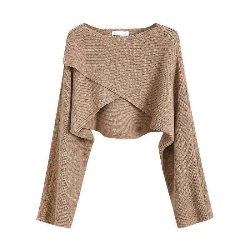 Short Knitted Sweater Women's Autumn Korean Version of The Umbilical Knitted Blouse