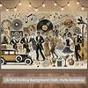 2D Flat Banner, 1 Piece - Retro 1920s Prohibition Party Background - Polyester Fabric Wall decorationXY