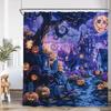 Rideau douche nuit effrayant maison hantée, décor à capuche effrayant, rideau de bain d'Halloween