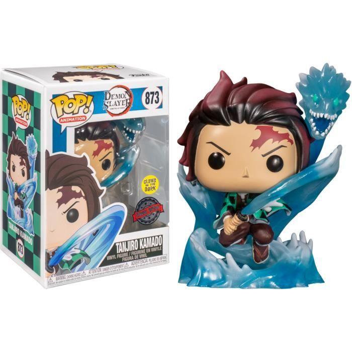 Figurine funko pop - funko - tanjiro kamado with dragon gitd - 10 cm - édition spéciale - multicolore