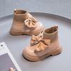 Autumn 2025 Sweet Bow Princess Boots for Girls - Korean Fashion Fly-knit Sock Style