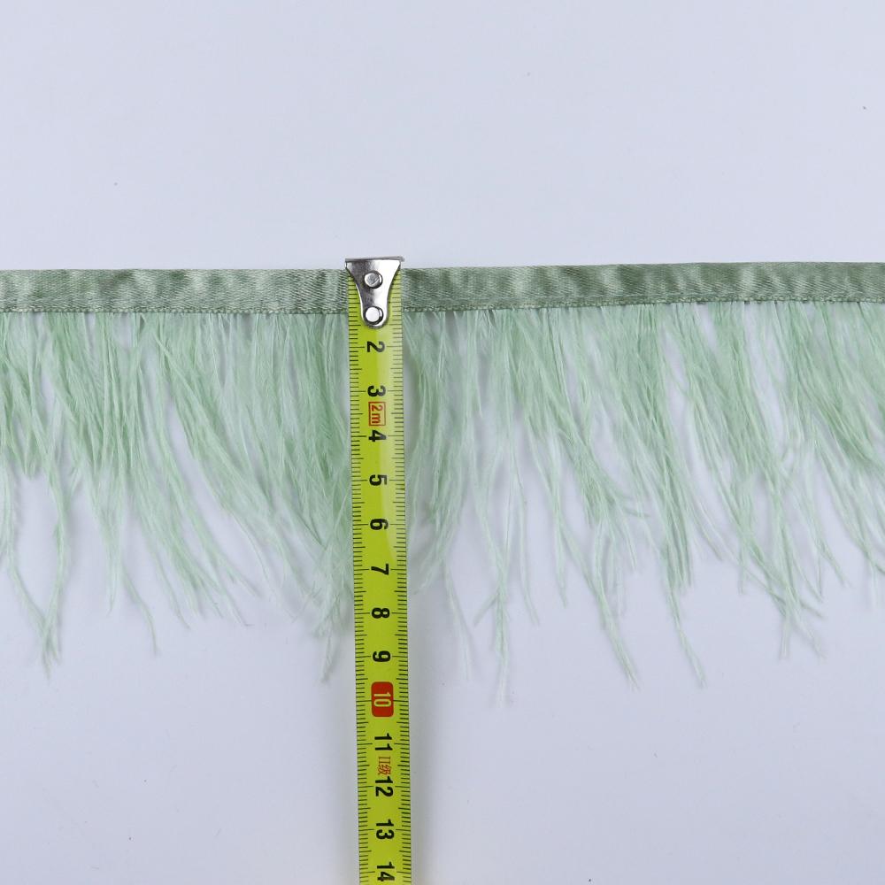 1Meter Colorful Real Ostrich Feather Trims Ribbon 8-10cm White Plumes for Party Dress Clothing Decoration Sewing Feathers Crafts