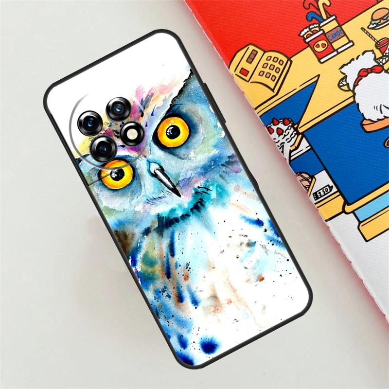 Owl Watercolor Animal Case For OnePlus Nord CE 4 3 2 Lite N10 N20 N30 OnePlus 12 11 9 10 Pro 10T 9R 10R 12R Cover