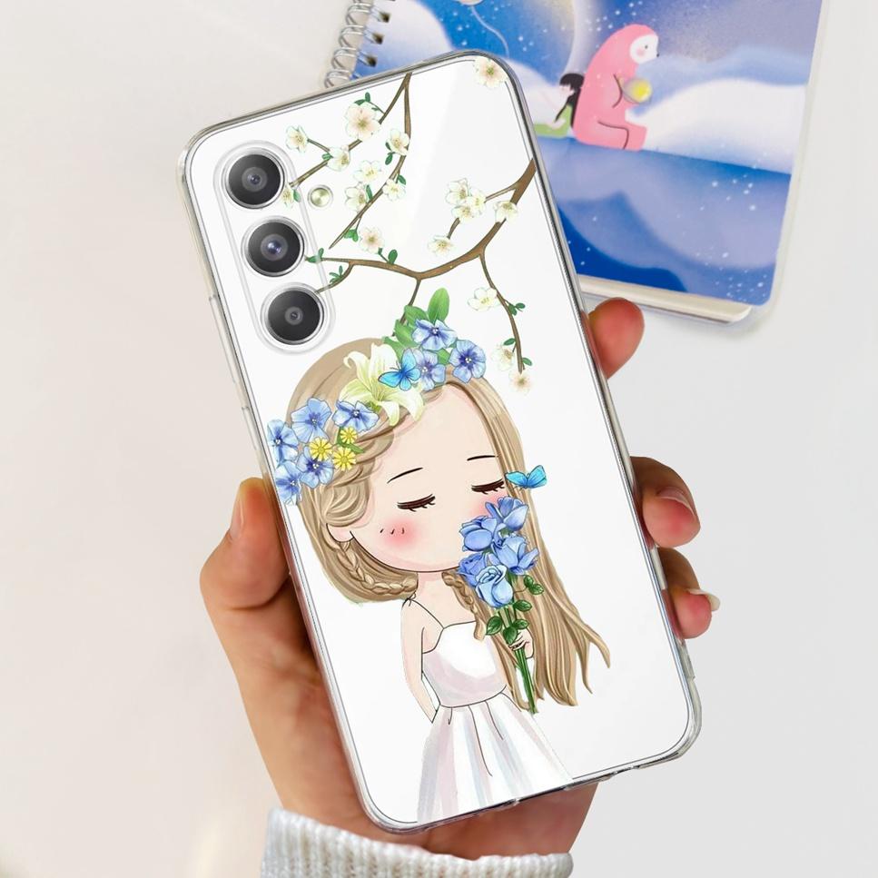 

Case For Samsung Galaxy A55 5G 6.5 Cartoon Print Butterfly TPU Soft Silicone Clear Cover For Samsung A55 SM-A556B Phone Case Samsung A55 5G