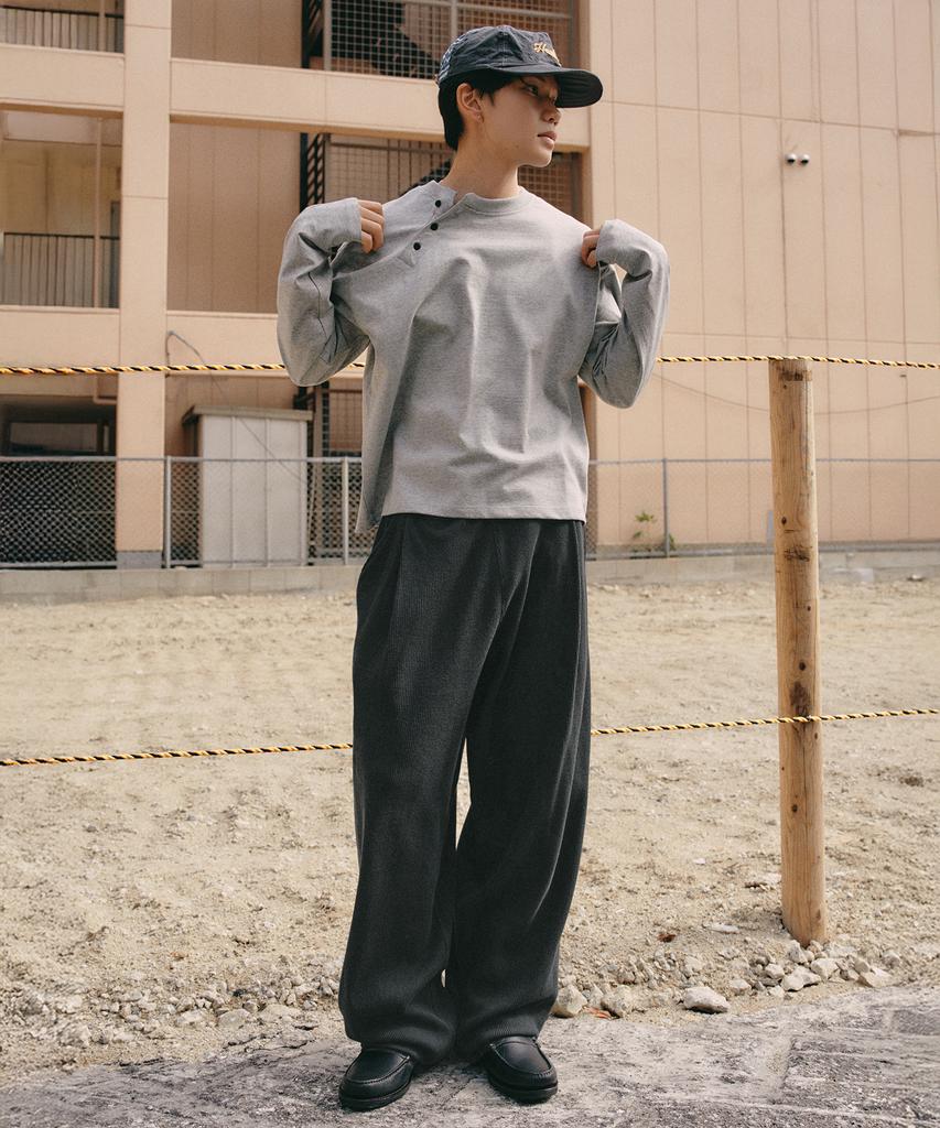 XERO Side Henley Neck Long Sleeve [Melange Grey]