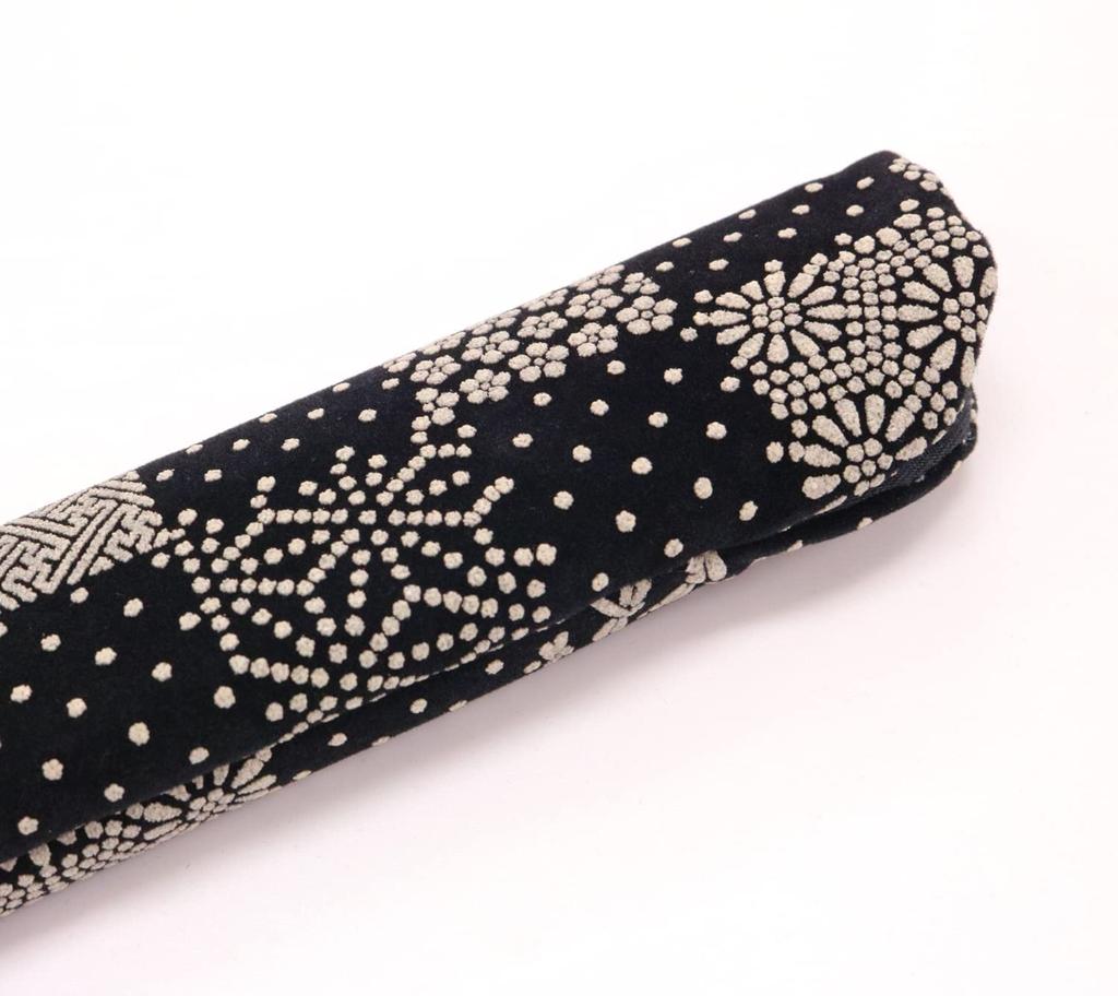 Matsumi Kogeisha fan Japanese-made case, 23.5cm, Inden-style mosaic, white.