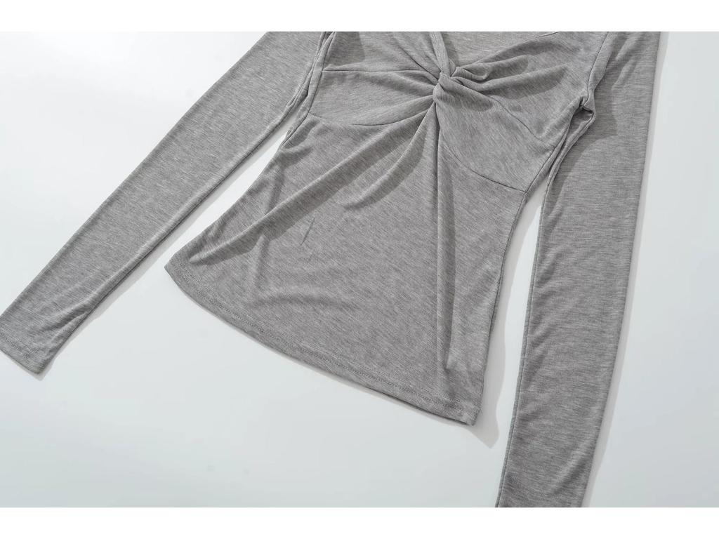 Spicy Girl Slimming Long-Sleeve T-Shirt for Women - 2026 Spring/Autumn Collection