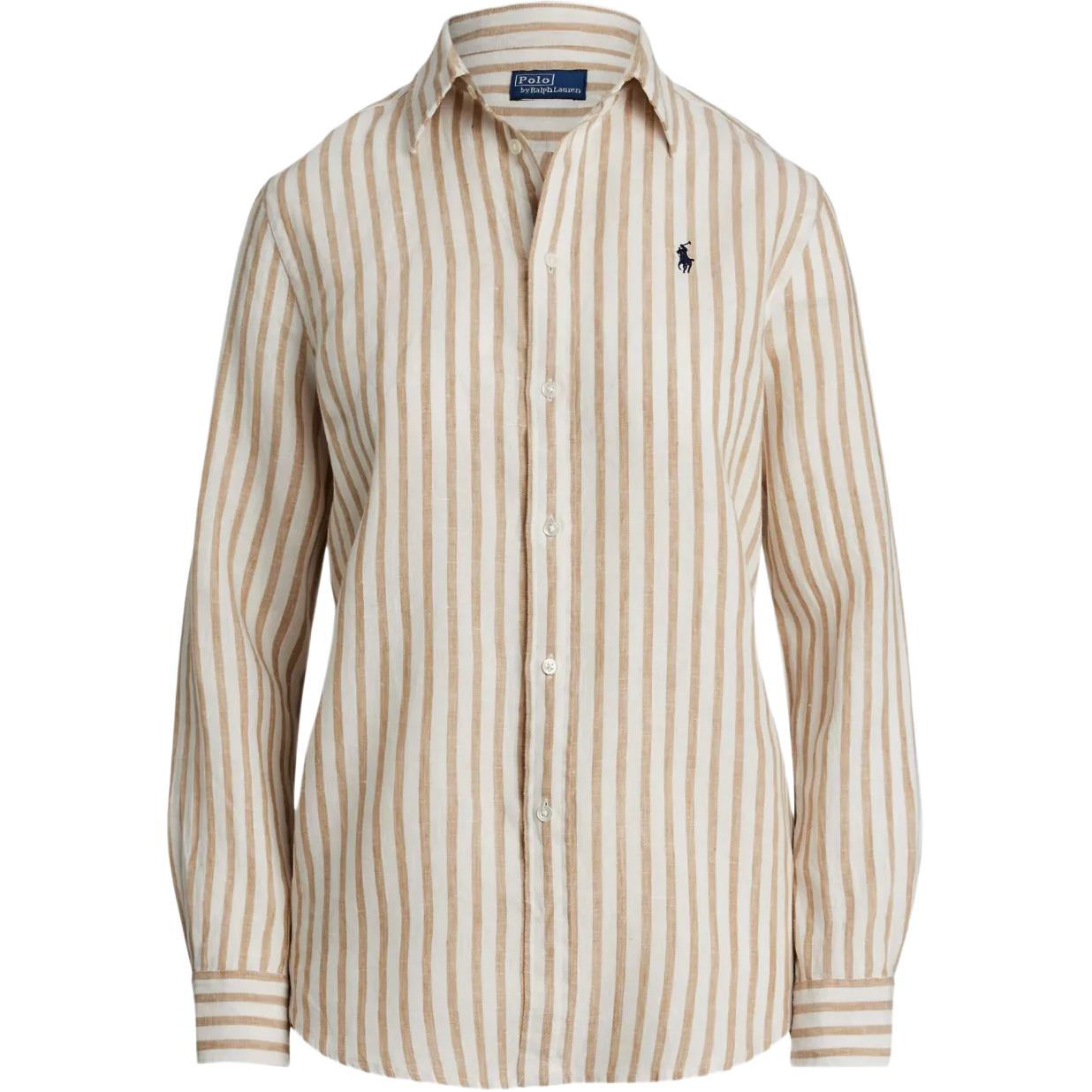 

Polo Ralph Lauren Вышитый Логотип Пуговичная Рубашка с Длинным Рукавом Женские рубашки Кофейно-Коричневый 211970691-006 L