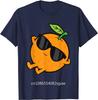 Niedliche orangefarbene Früchte Entspannendes fauler Sommer Herren Damen T-Shirt Lässiges Baumwollshirt Vier Jahreszeiten T-Shirts Grafik T-Shirts Teenager Kleidung