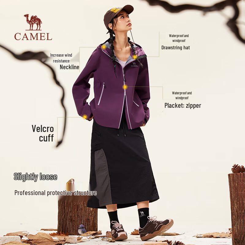 Camel Unisex Outdoor Windproof Waterproof Hardshell Jacket