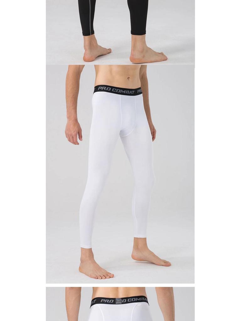 Męskie szybkoschnące, oddychające legginsy kompresyjne do sportu i fitnessu