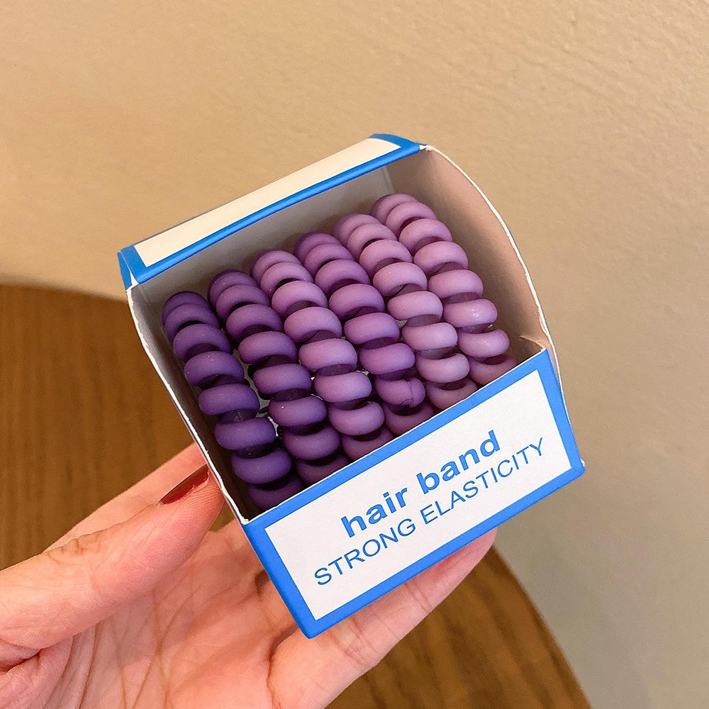 6-teiliges Set mit hochelastischen Haargummis, buntem Haarseil aus Gummi, Telefonleitung, Pferdeschwanz, Haargummi, süßes Mädchen-Haar-Accessoire für Frauen