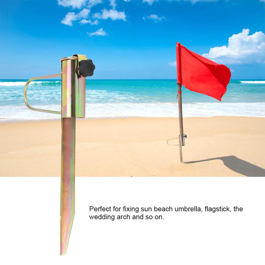 1Pc Iron Sun Beach Fishing Umbrella Holder Sand Parasol Archor Garden Outdoor Travel