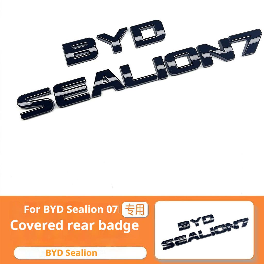 For BYD Sealion 07 EV Blackened Car Emblem Car Front Rear Black Warrior Covering Styles Exterior Modification Decoration Badge