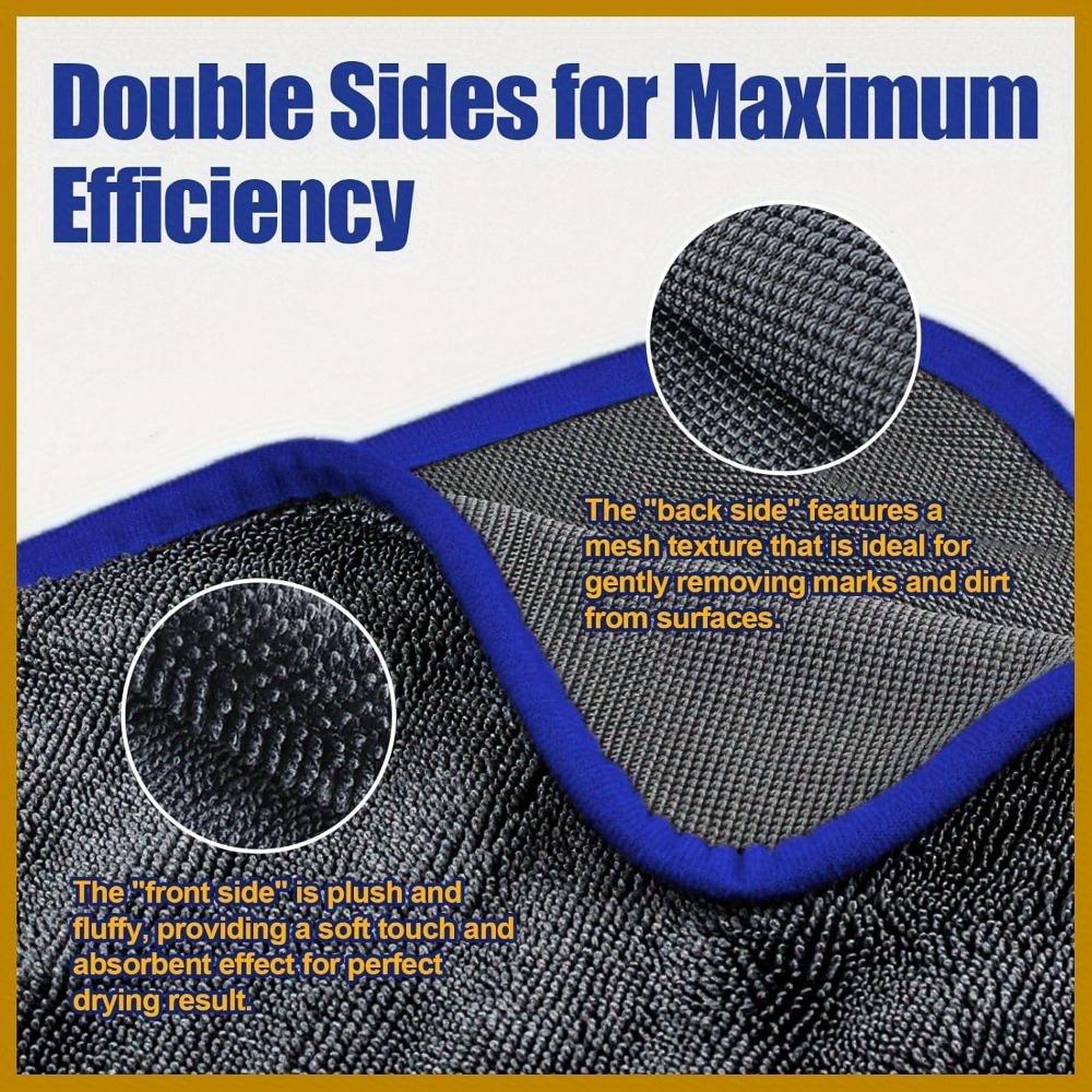 Velký mikrovláknový ručník na sušení auta 600 GSM pro mytí auta bez šmouh