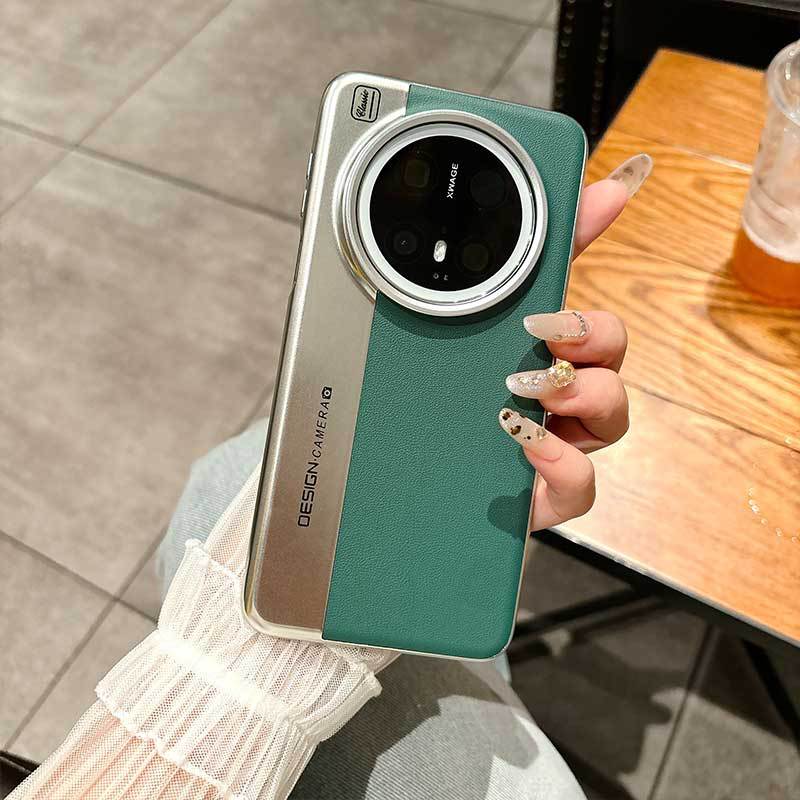 High Quality Plain Leather Anti-fingerprint Suitable for Huawei Matepro Mobile Phone Case New Creative Contrasting Splicing Mate