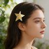 Hairpin Five-Pointed Star Shape Hair Clip Exaggerated Metal Texture Side Bang Hair Pin Fade-Resistant Hair Accessory