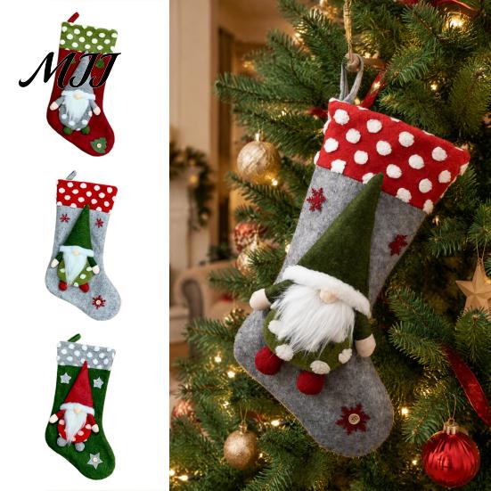 Seasonal Home Decor Supplies Christmas Stocking, 18.5 Inch Nordic Gnome Large Felt Stockings, Holiday Hanging Gift Bags Fireplace Decoration for Home,