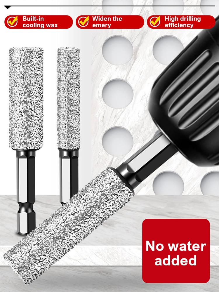 6mm-12mm Dry Diamond Drill Bits Set,Vacuum Brazed Core Drill Bit Kit Quick Change Hex Shank for Porcelain Granite Tile Marble