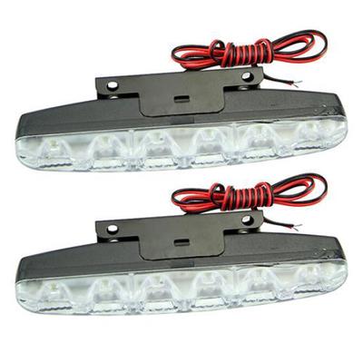 2x fendinebbia luci di marcia diurna DRL super luminose a 6 LED bianchi allo xeno