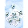 Ansofi 6Pcs Dusty Blue Boutonniere for Men Wedding White Rose Eucalyptus Groom Groomsmen Boutonnieres Buttonholes for Wedding Party Prom Decoration
