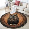 Vintage Pattern Owl,Round Area Rug,Carpet Rug for Living Room Bedroom Sofa Playroom Decor,Non-slip Floor Mat
