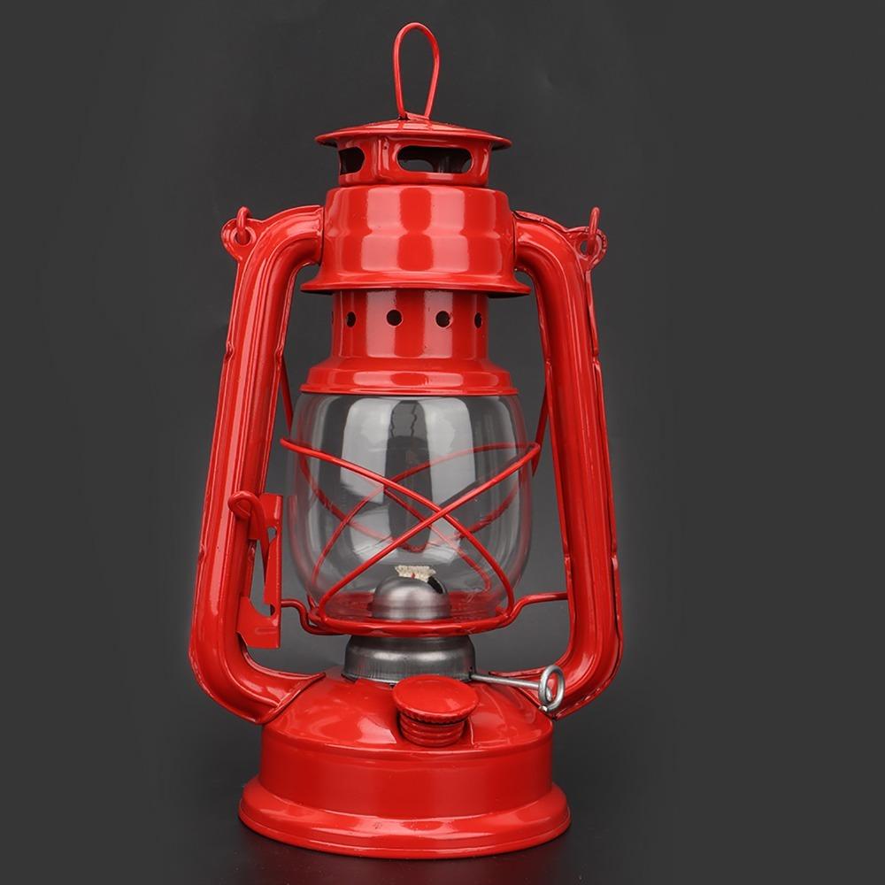 Retro Iron Lantern Windproof Hurricane Lantern Oil Lamps Vintage Kerosene Lamp Party Pub
