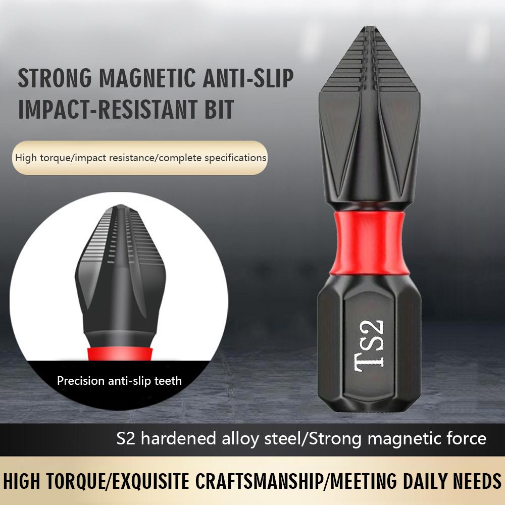 20 Stück Schlagfeste Magnetische Schraubendreherbits - Kurze Kreuzschlitz-Bits Hohe Härte für Elektro-/Handwerkzeuge CR-V Stahl Rutschfest