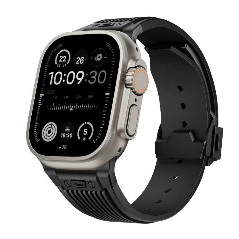 Luxury Strap for Apple Watch Strap Ultra 3 49mm 46mm 45mm 44 42mm Soft Silicone Bracelet for IWatch Series11 10 9 8 7 6 5 4 SE 3