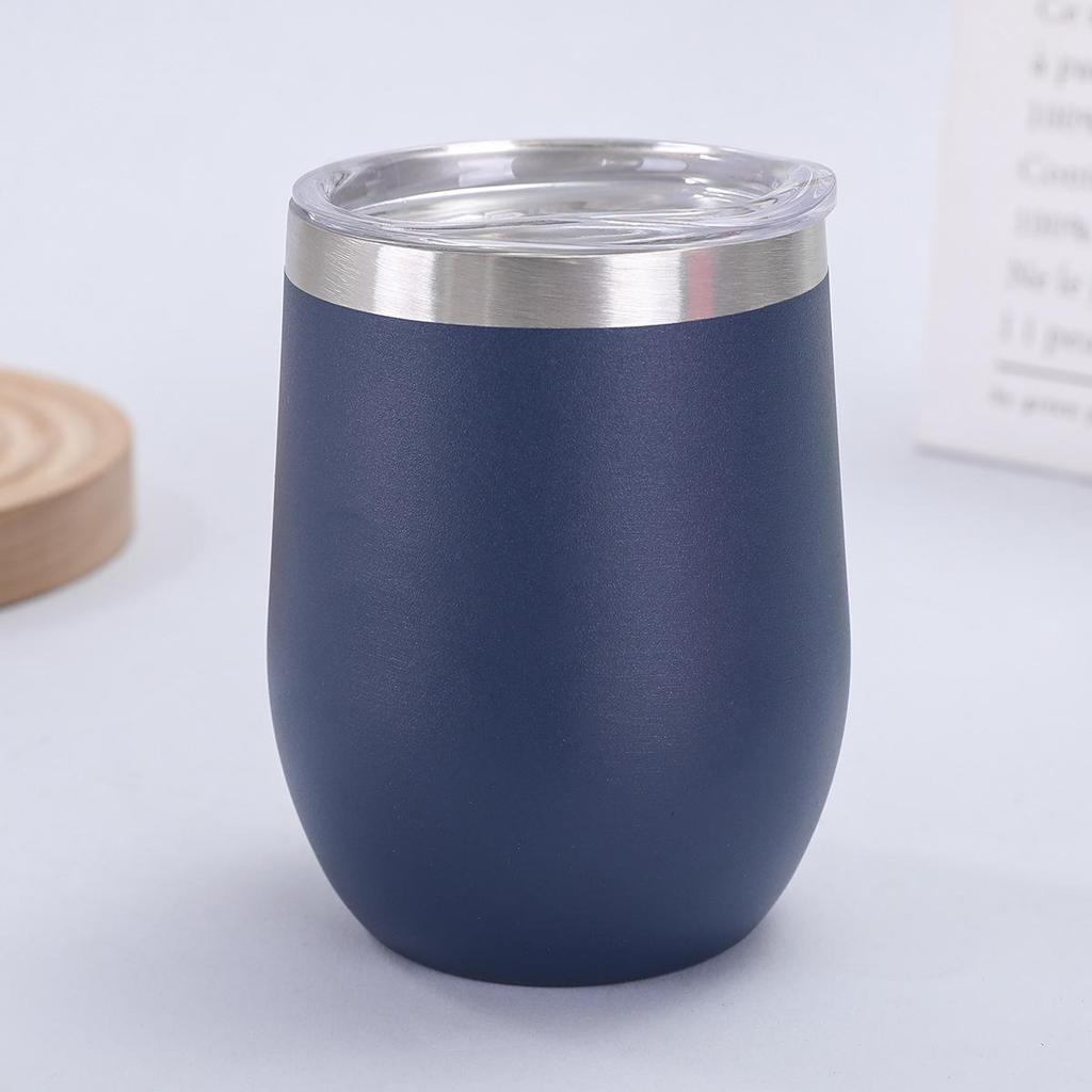 12oz U-Shaped Eggshell Stainless Steel Thermos Cup, Double-Layer Vacuum Insulated