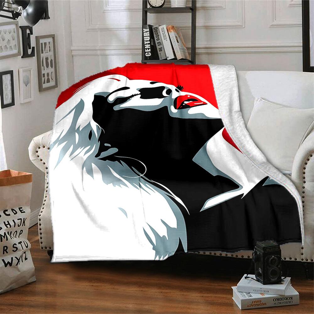 1pc Glamourous Portrait Blanket Lightweight Flannel Blanket Throw Blanket For Sofa, Bed, Travel, Camping, Livingroom, Office, Couch