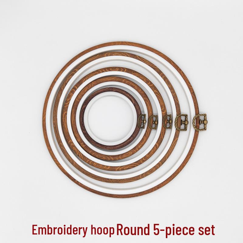 Plastikowa tamborek w stylu vintage: Drewniana rama do haftu krzyżykowego 22cm do zawieszenia na ścianie