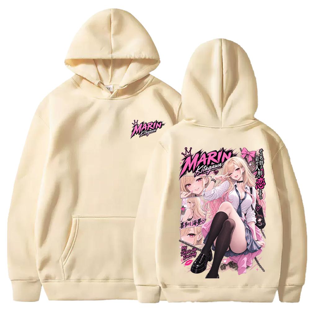 Trendy Anime Marin My‑Dress‑Up Darling Hoodies Harajuku Streetwear Long Sleeve Casual Fleece Hooded Pullover Men Women Clothing