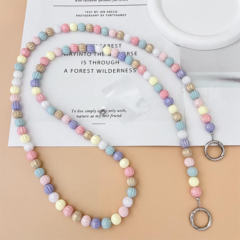 Creative Simple Colorful Love Transparent Beads Mobile Phone Case Cross-Chain