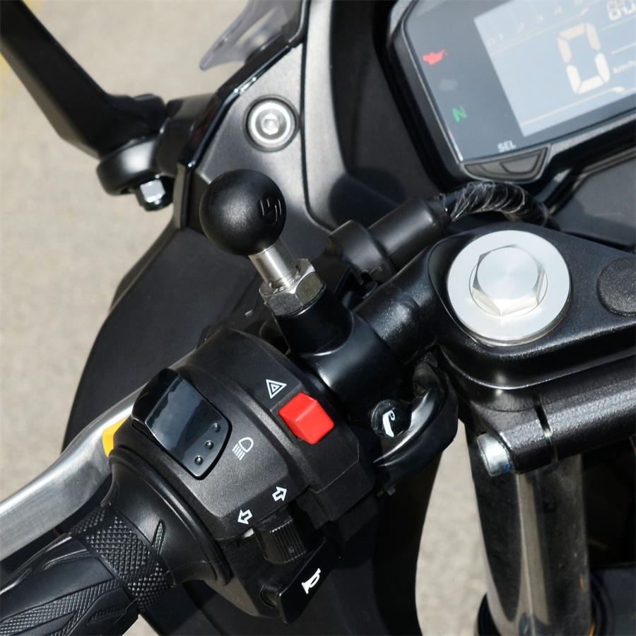 1"/25mm Ball Base M10x1.25 Male Thread Mount For Motorcycle Handlebar Adapter