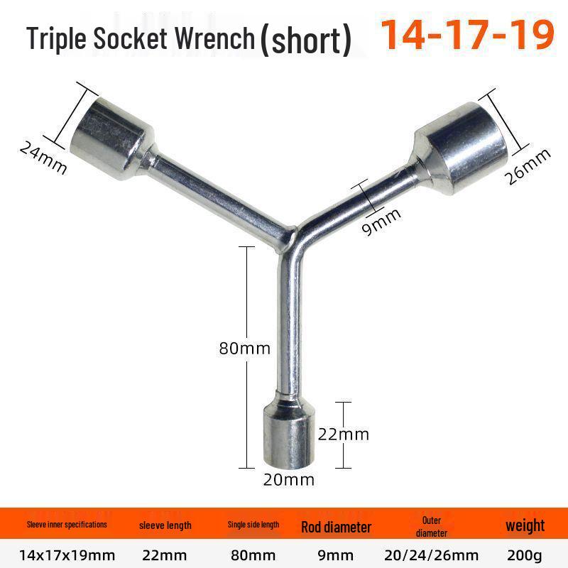 Multifunctional Y-Type Extended Socket Wrench Set