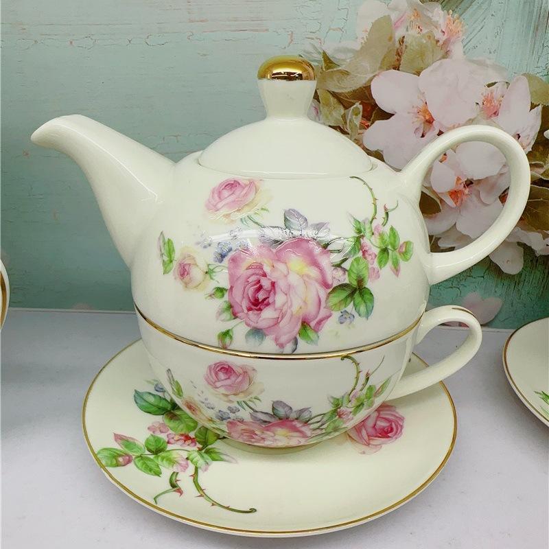 European Ceramic Mother and Child Pot Afternoon Tea Set with High Appearance Coffee Cup Flower Tea Cup Creative Tea Pot Set