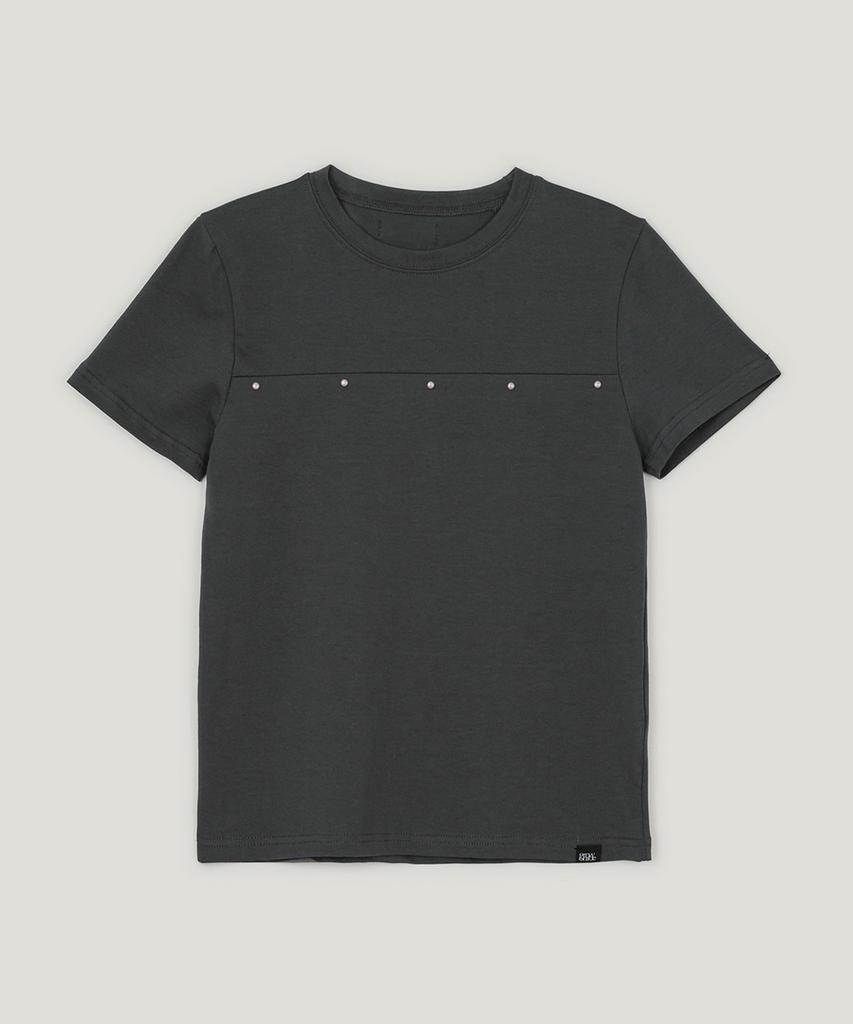 Geulouhaideu Hilden Cutout Studded Short Sleeve T-Shirt_Ivory