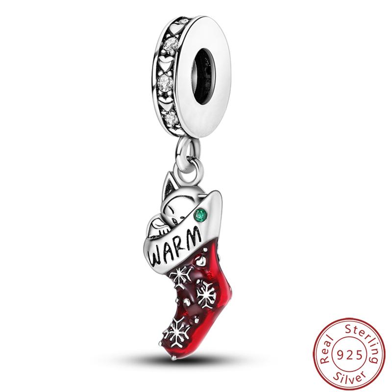 Copper Romantic Christmas Snowman Gingerbread Santa Claus Charms Bead Fit 3Mm Diy Fine Jewelry Accessories
