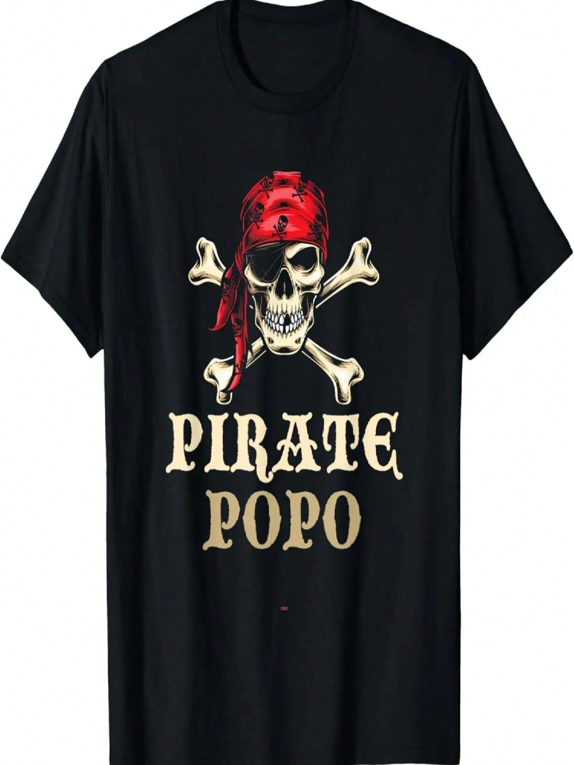 Pirate Popo Skull Costume Halloween Funny T-Shirt S