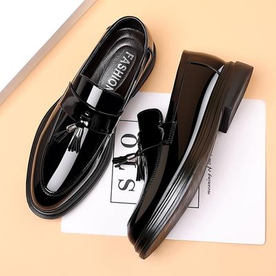 2024 New Men's Casual Business Leather Shoes Bright Black Wedding Banquet Dress Leather Shoes Large Fashion Men's Shoes 38-48