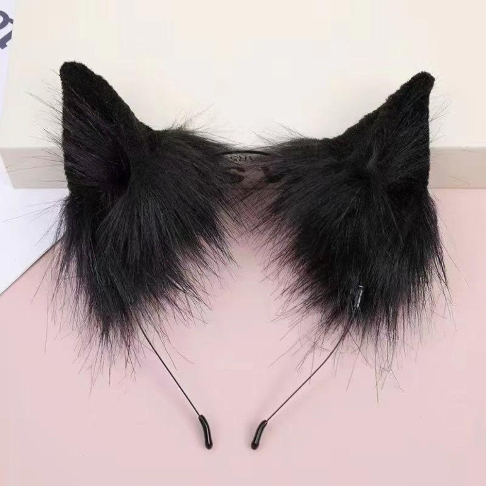 Mode Lolita Katzenohren Stirnband JK Haarreif Plüsch Haarband Haarspange Tiere Pelzig Cosplay Kopfschmuck Gesichtswasch