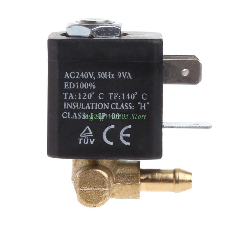 24TE Cannula N/C AC 230V G1/8" Brass Steam Air Generator Water Solenoid for Valve Cof