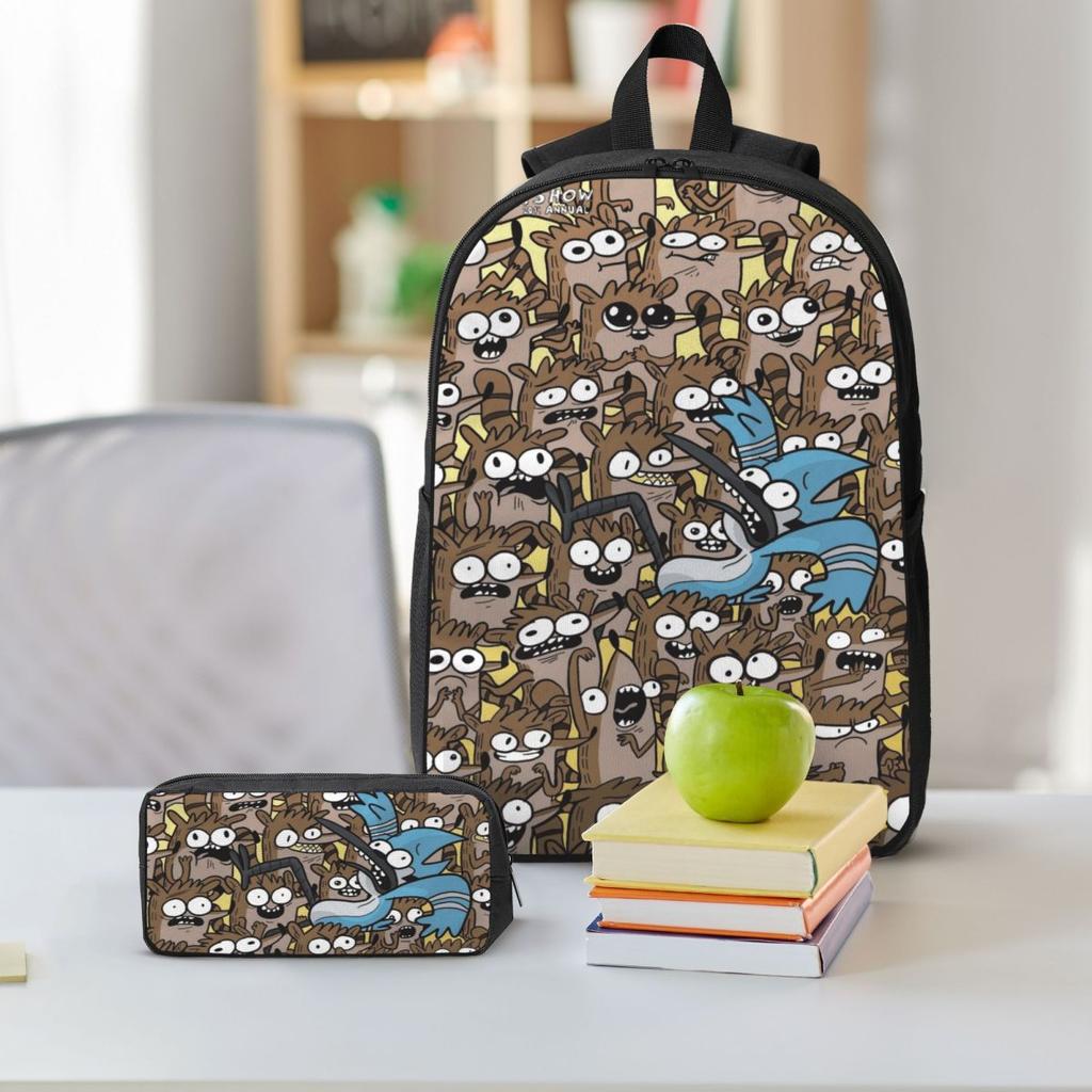 3Pcs Regulars Shows Cartoon Anime School bags Set for Kids Pen Bags Backpack Sets with Lunch Box For School Students Daypack