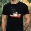 T-Shirt Herren Fischerboot Motiv Baumwolle Größe XS bis 5XL
