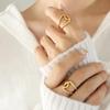 European & American Geometric Chain Twist Open Ring - Women's Titanium Steel Jewelry Gift