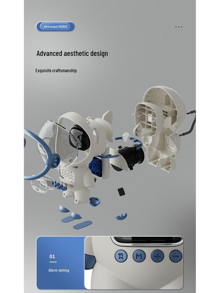 Inteligentny głośnik Bluetooth z obsługą głosu AI z budzikiem i lampką nocną