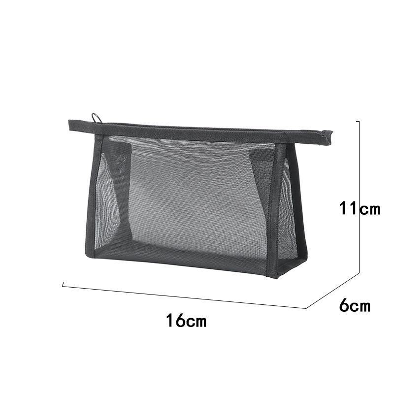 Custom Logo Portable Nylon Mesh Makeup Bag - Small Transparent Cosmetic and Lipstick Storage