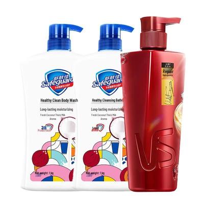 Safeguard Coconut Milk Scent Body Wash & Vidal Sassoon Shampoo Bundle